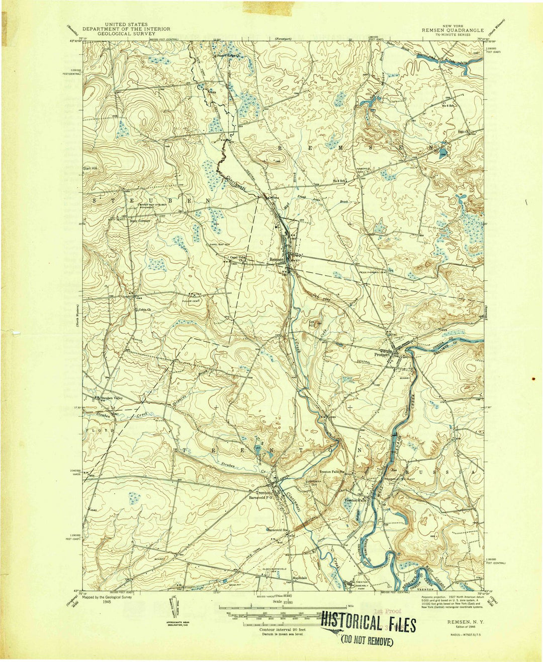 1946 Remsen, NY - New York - USGS Topographic Map