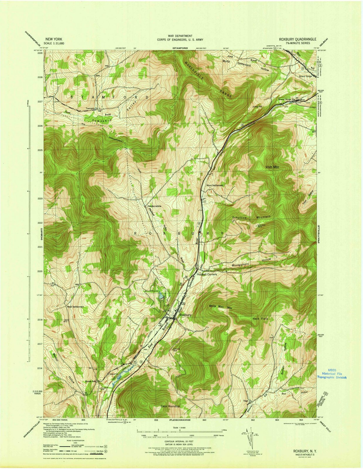 1946 Roxbury, NY - New York - USGS Topographic Map