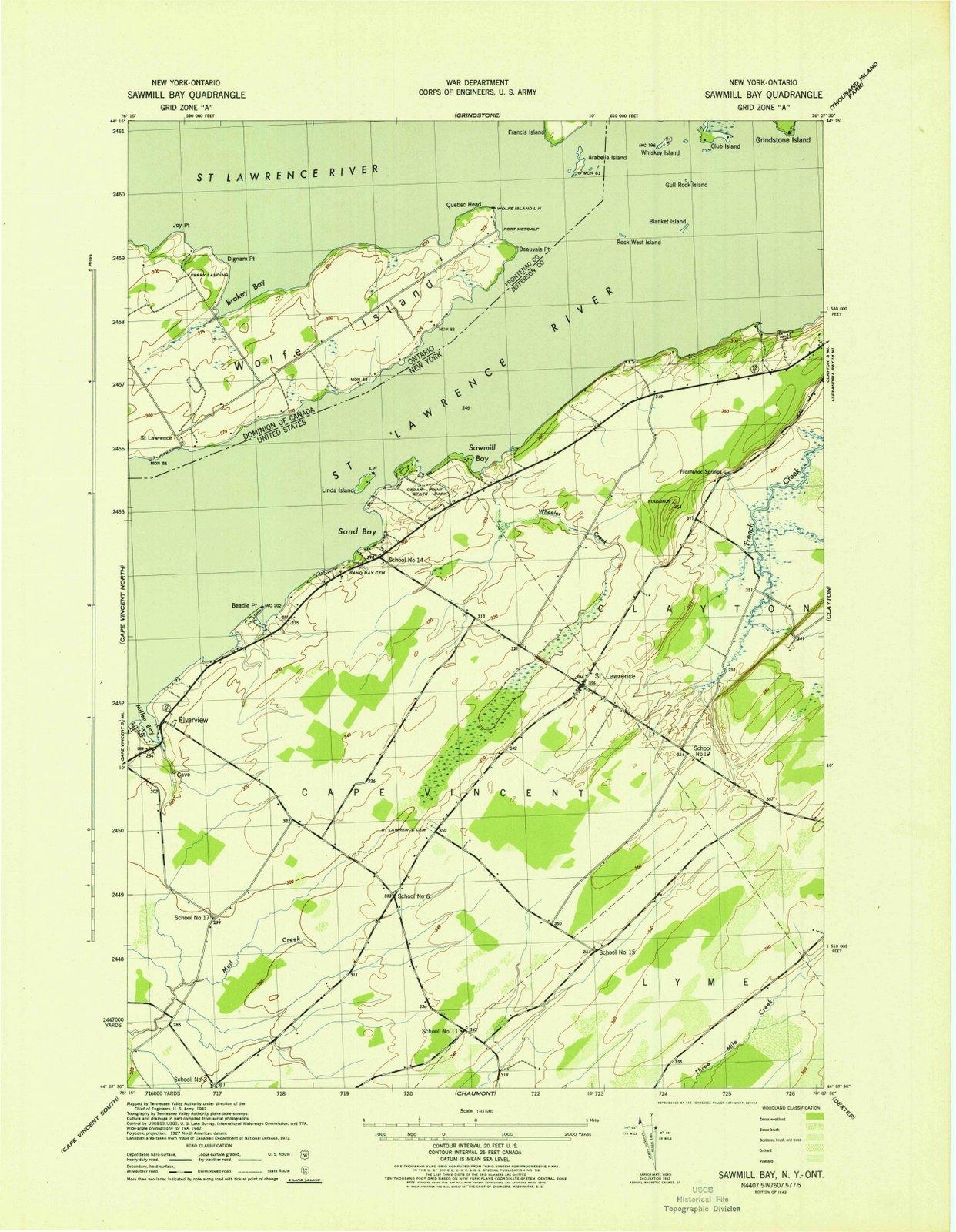 1942 Sawmill Bay, NY - New York - USGS Topographic Map