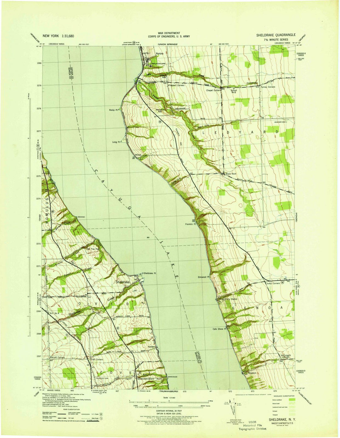 1943 Sheldrake, NY - New York - USGS Topographic Map
