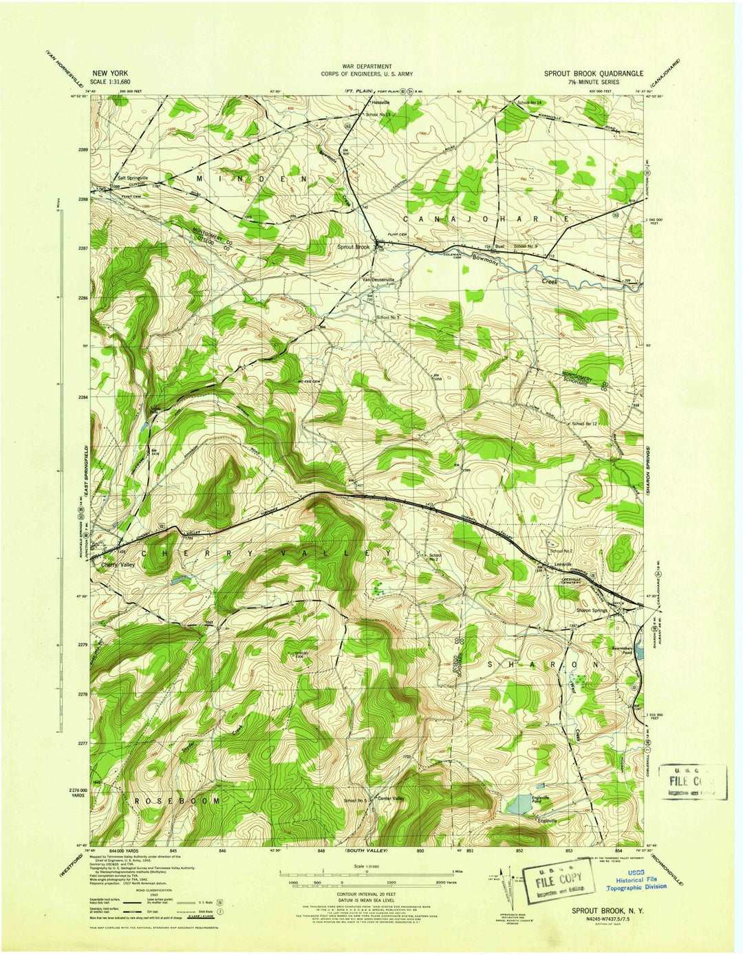 1945 Sprout Brook, NY - New York - USGS Topographic Map