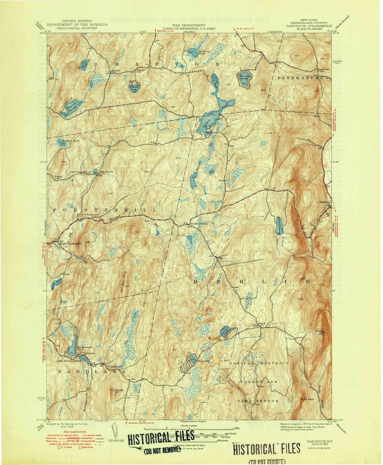 1948 Taborton, NY - New York - USGS Topographic Map