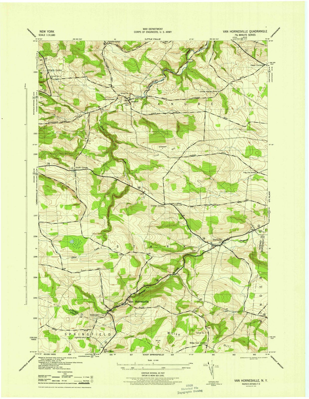 1945 Van Hornesville, NY - New York - USGS Topographic Map