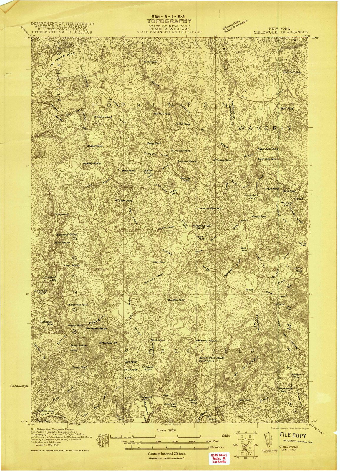 1921 Childwold, NY - New York - USGS Topographic Map