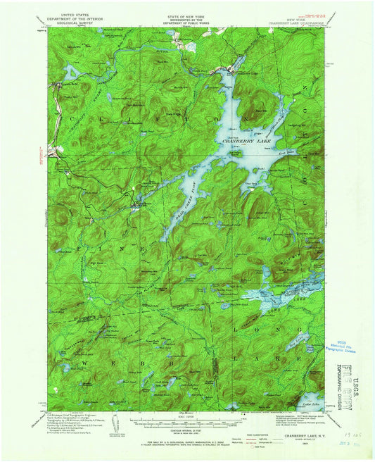 1919 Cranberry Lake, NY - New York - USGS Topographic Map