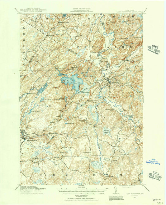 1913 Lake Bonaparte, NY - New York - USGS Topographic Map