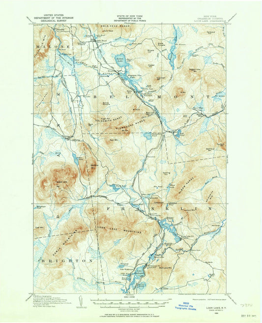 1906 Loon Lake, NY - New York - USGS Topographic Map