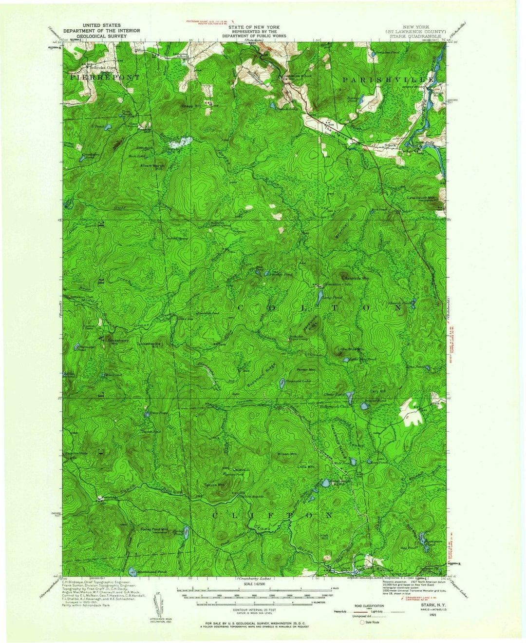 1921 Stark, NY - New York - USGS Topographic Map