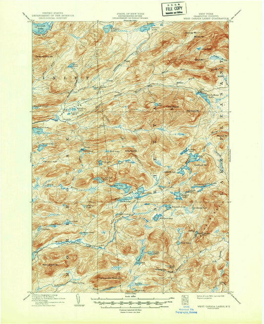 1903 West Canada Lakes, NY - New York - USGS Topographic Map