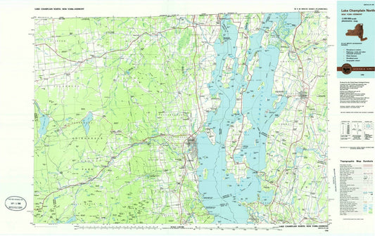 1986 Lake Champlain North, NY - New York - USGS Topographic Map