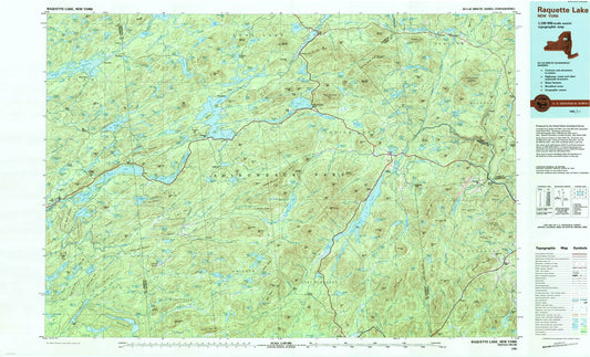 1985 Raquette Lake, NY - New York - USGS Topographic Map
