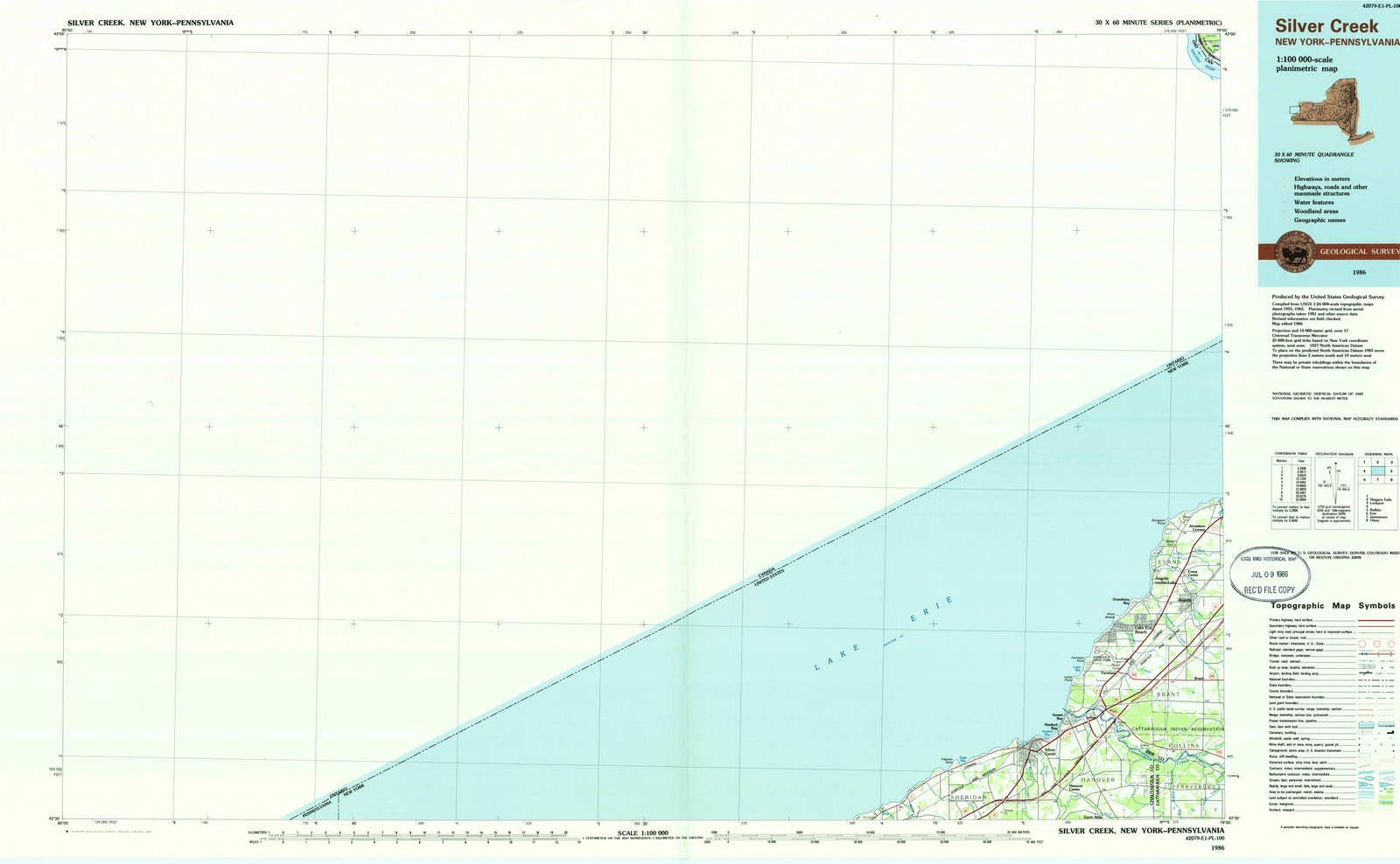 1986 Silver Creek, NY - New York - USGS Topographic Map