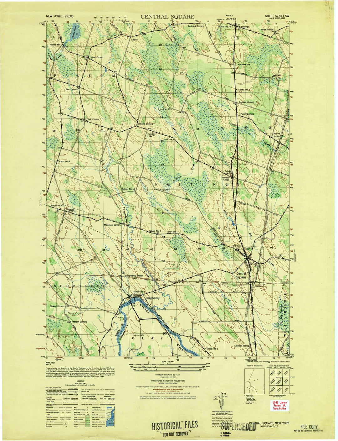 1949 Central Square, NY - New York - USGS Topographic Map
