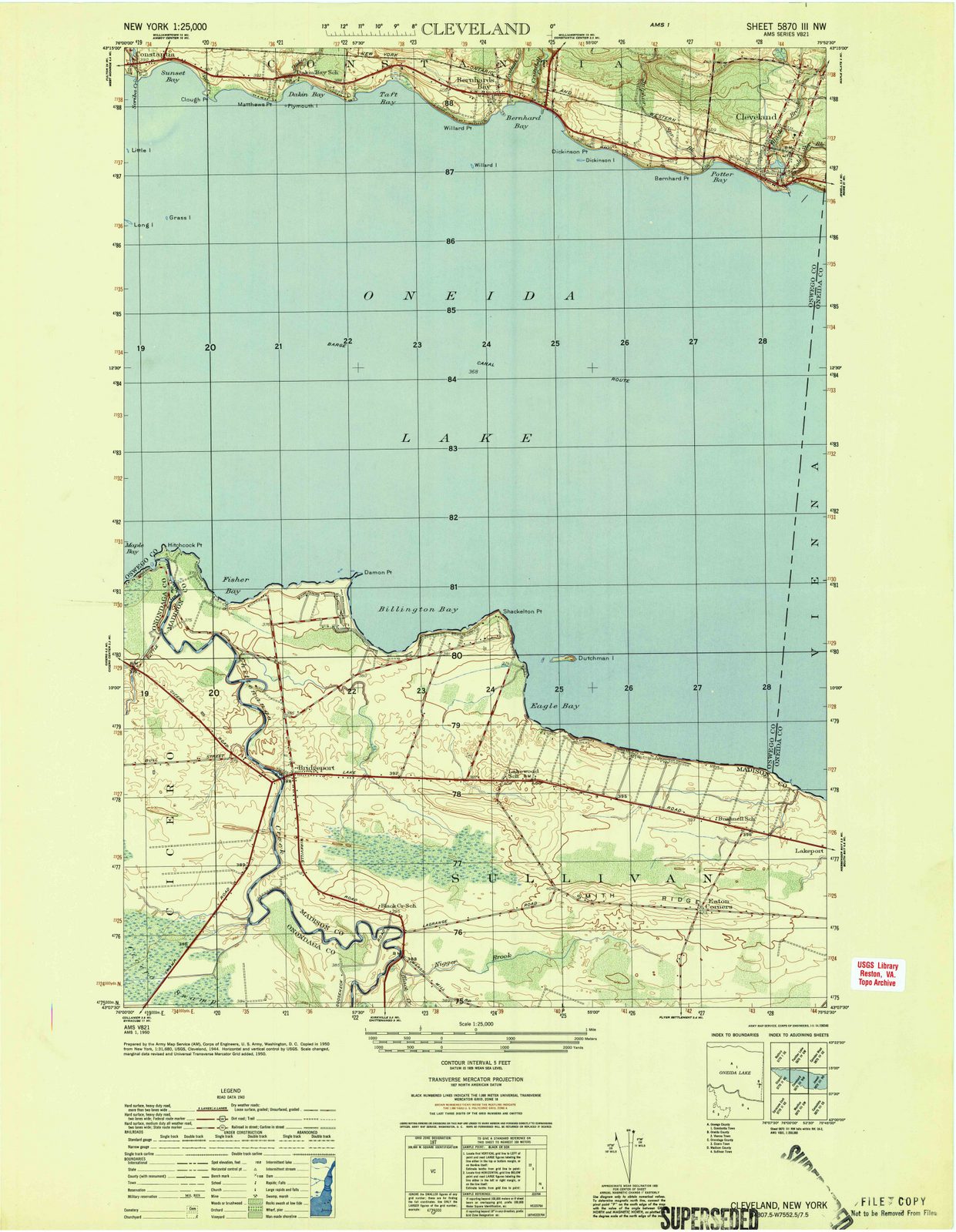 1951 Cleveland, NY - New York - USGS Topographic Map