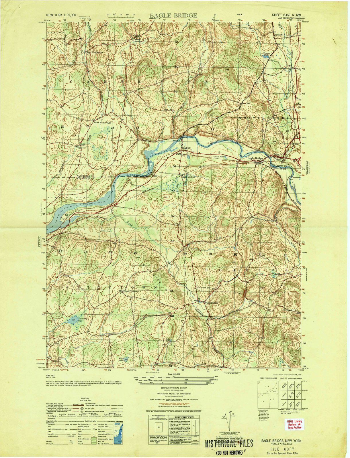 1950 Eagle Bridge, NY - New York - USGS Topographic Map