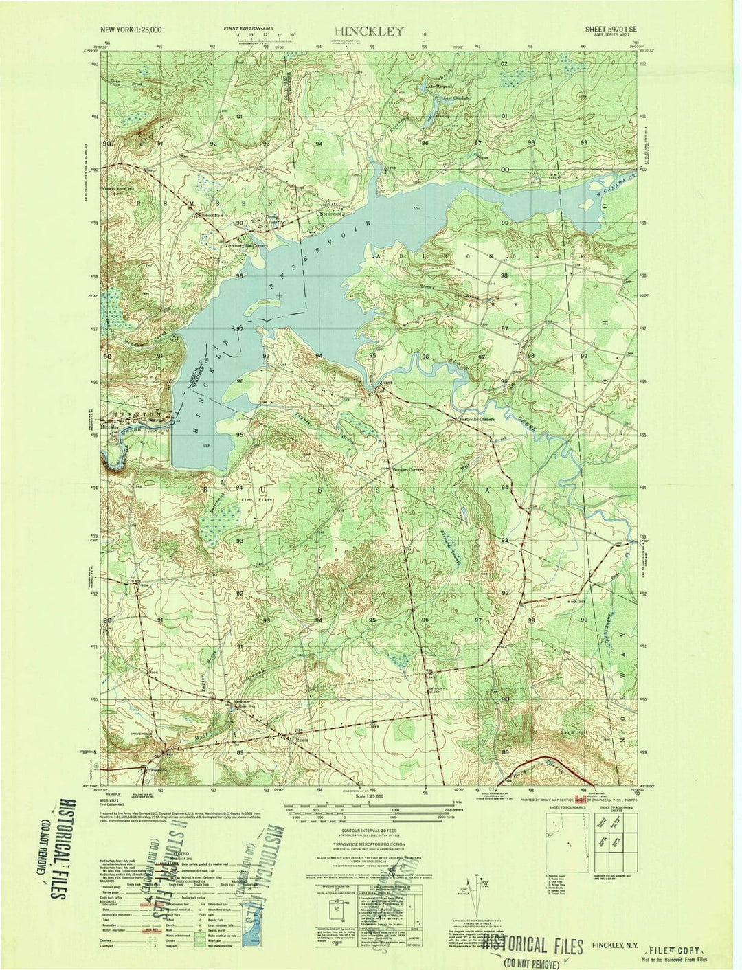 1946 Hinckley, NY - New York - USGS Topographic Map v2