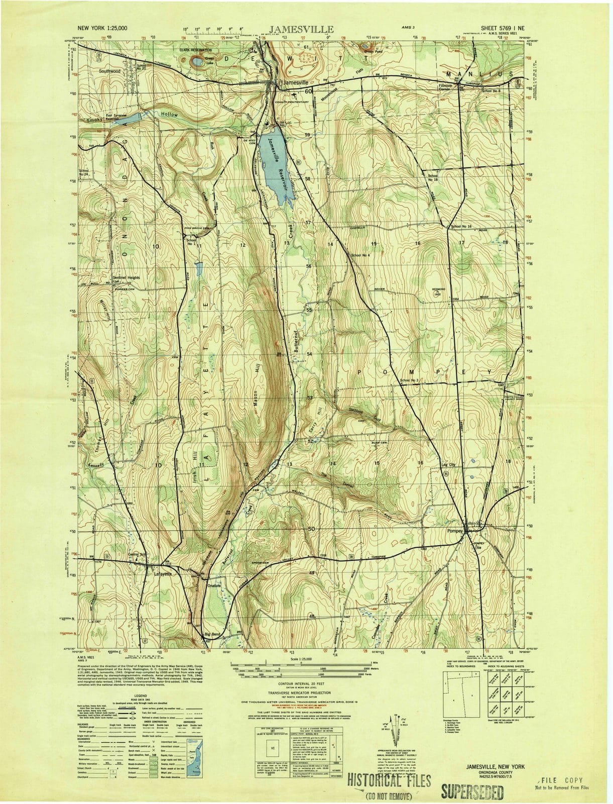 1949 Jamesville, NY - New York - USGS Topographic Map