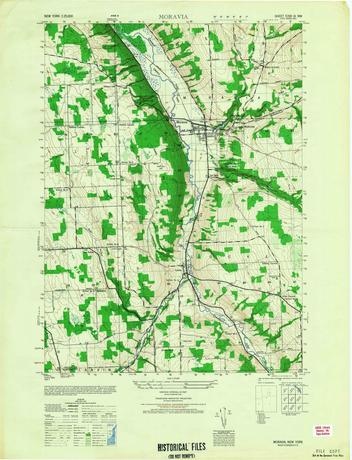 1949 Moravia, NY - New York - USGS Topographic Map