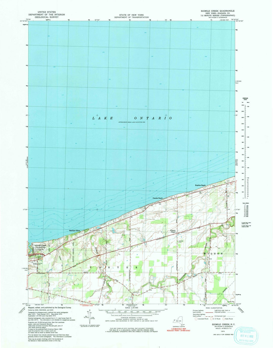 1974 Sixmile Creek, NY - New York - USGS Topographic Map