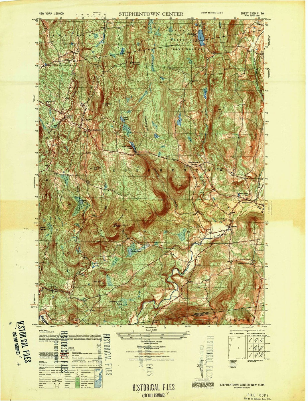 1948 Stephentown Center, NY - New York - USGS Topographic Map
