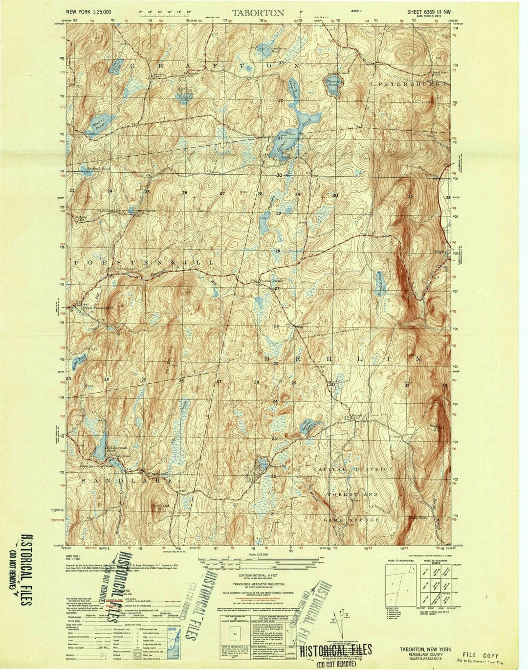 1950 Taborton, NY - New York - USGS Topographic Map