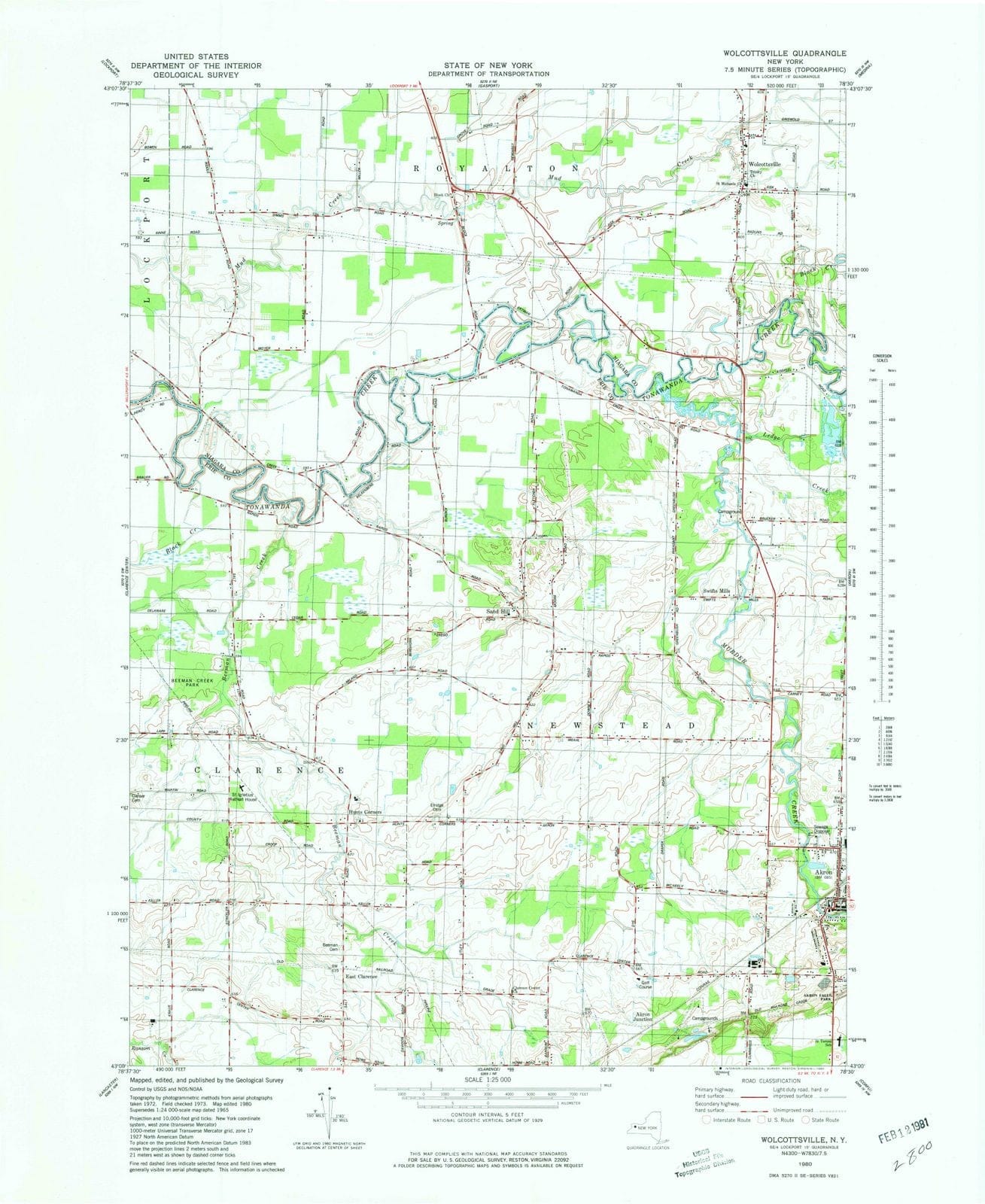 1980 Wolcottsville, NY - New York - USGS Topographic Map