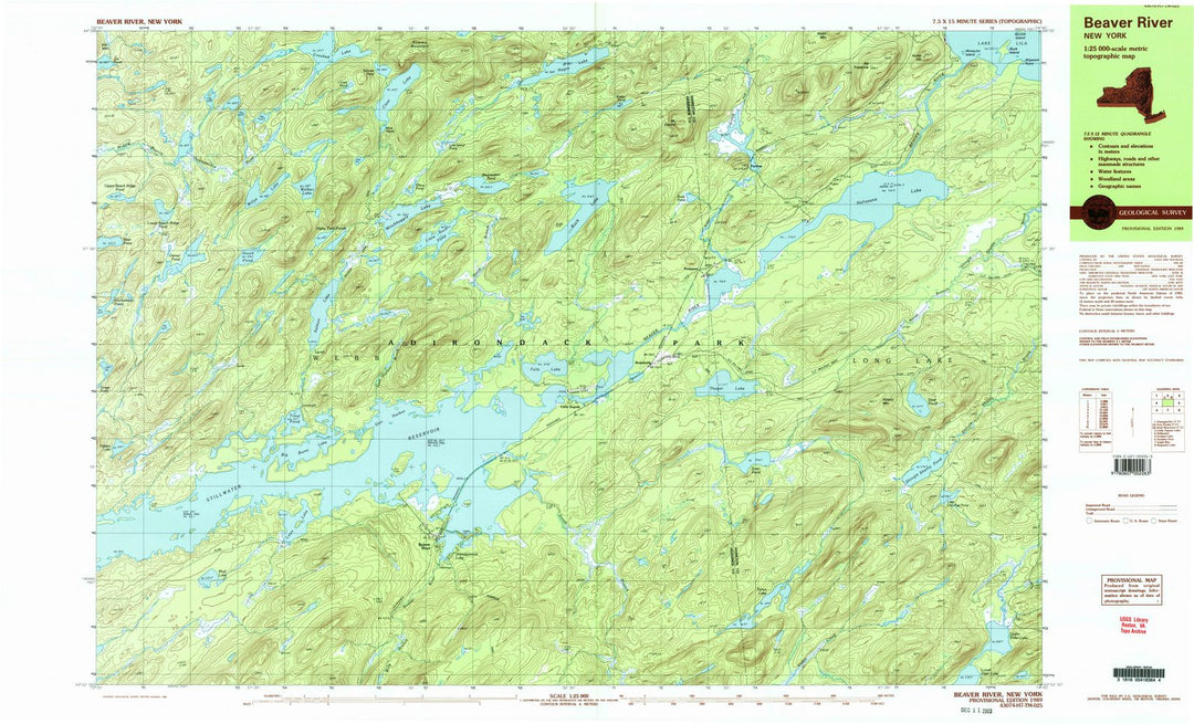 1989 Beavers River, NY - New York - USGS Topographic Map