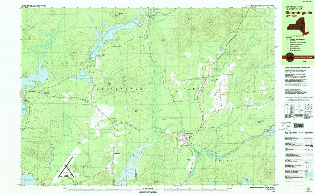 1978 Bloomingdale, NY - New York - USGS Topographic Map