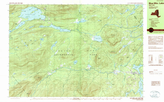 1989 Blue MTN Lake, NY - New York - USGS Topographic Map
