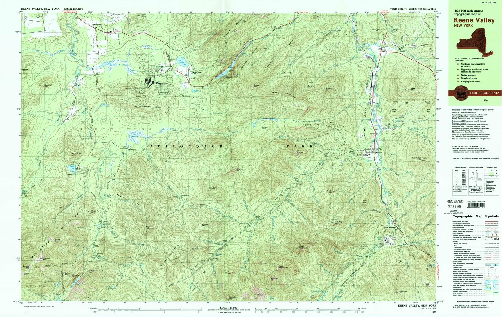 1979 Keene Valley, NY - New York - USGS Topographic Map
