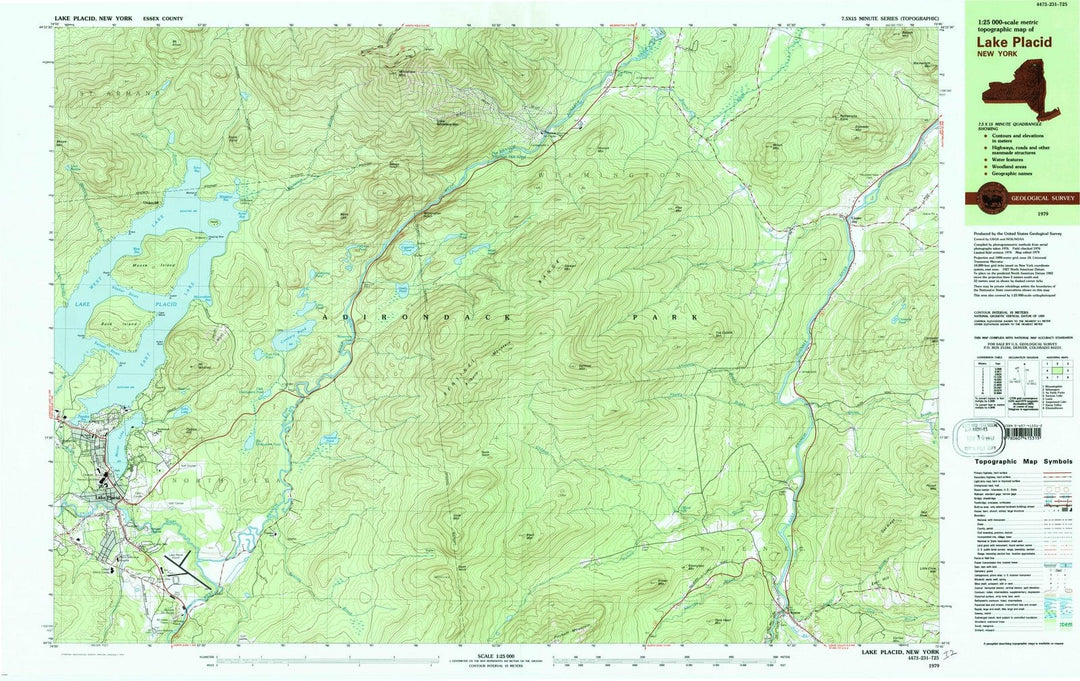 1979 Lake Placid, NY - New York - USGS Topographic Map