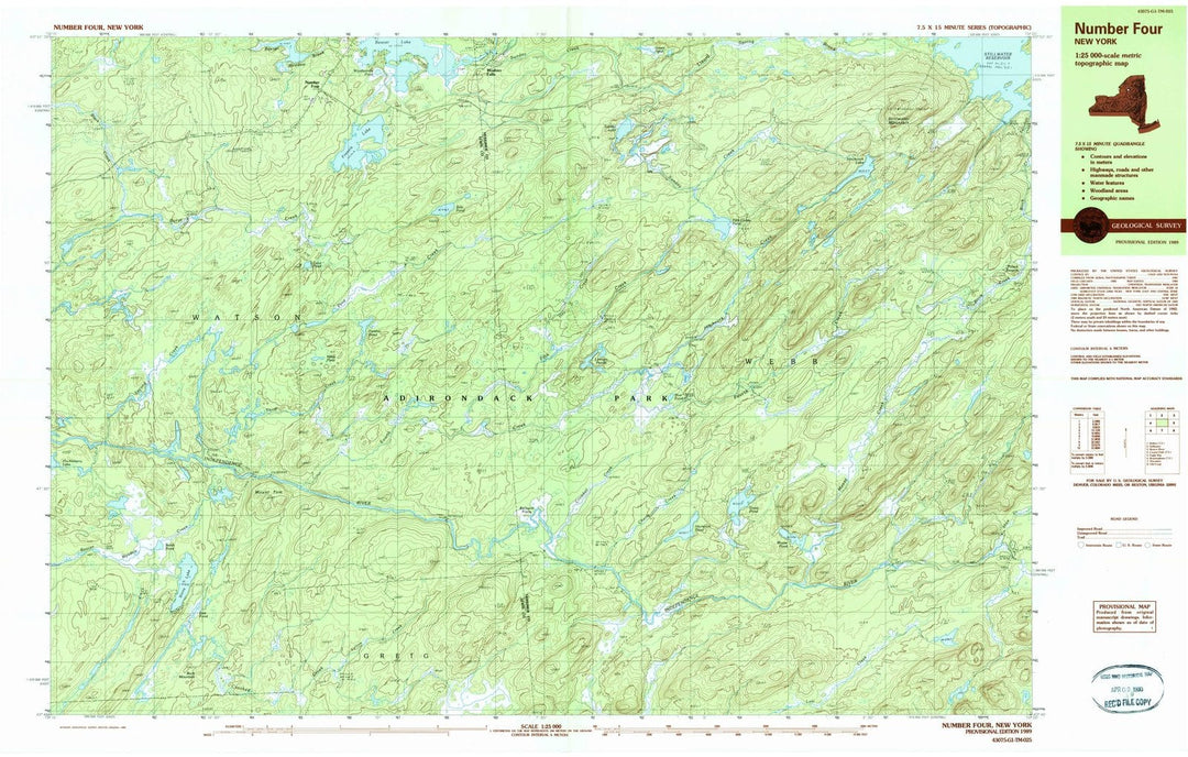 1989 Number Four, NY - New York - USGS Topographic Map