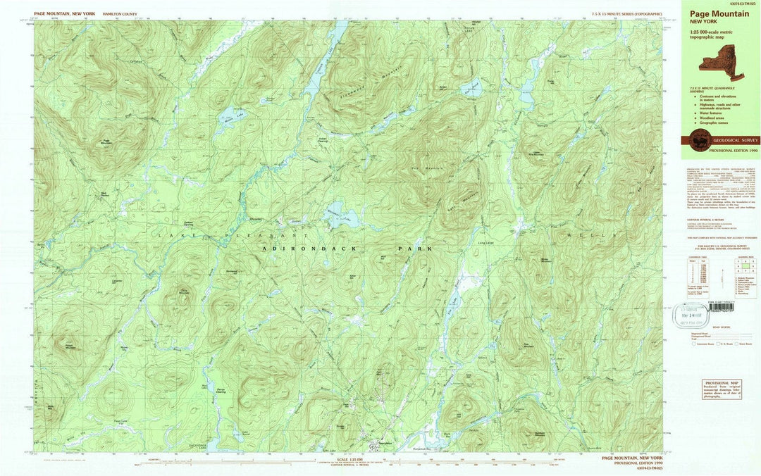 1990 Page Mountain, NY - New York - USGS Topographic Map