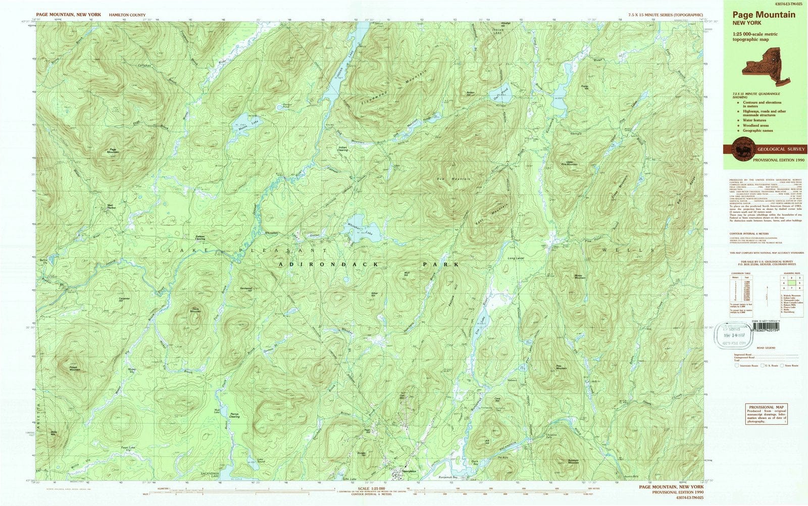 1990 Page Mountain, NY - New York - USGS Topographic Map
