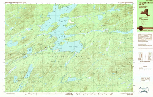 1989 Raquette Lake, NY - New York - USGS Topographic Map