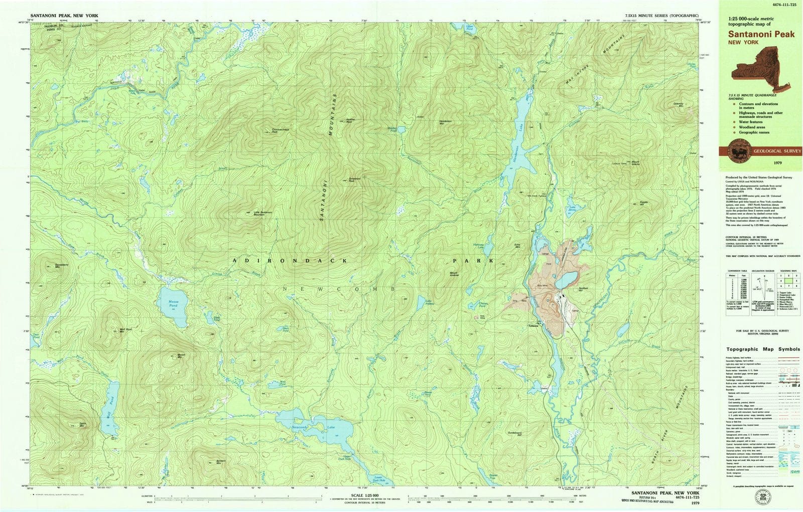 1979 Santanoni Peak, NY - New York - USGS Topographic Map