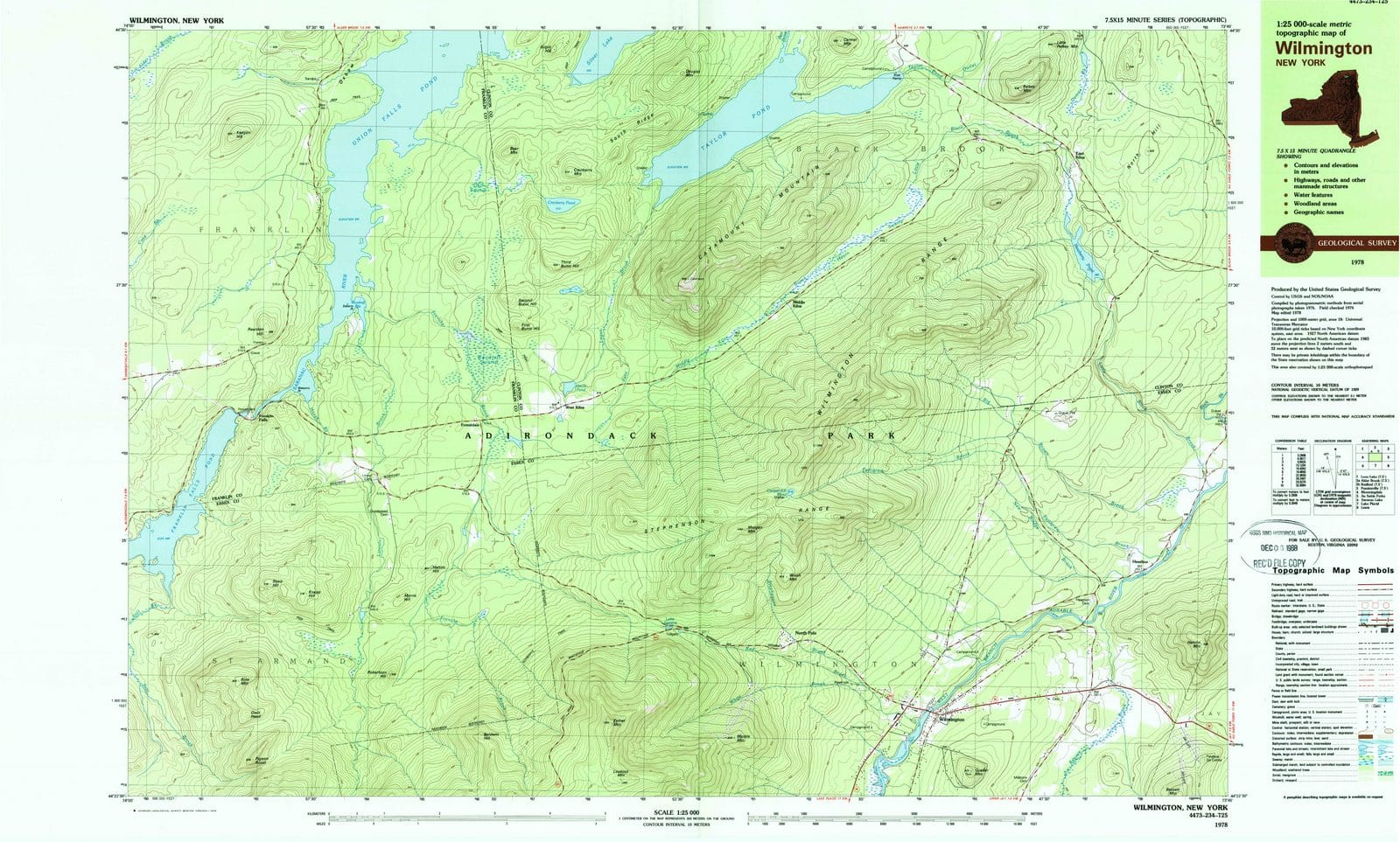 1978 Wilmington, NY - New York - USGS Topographic Map