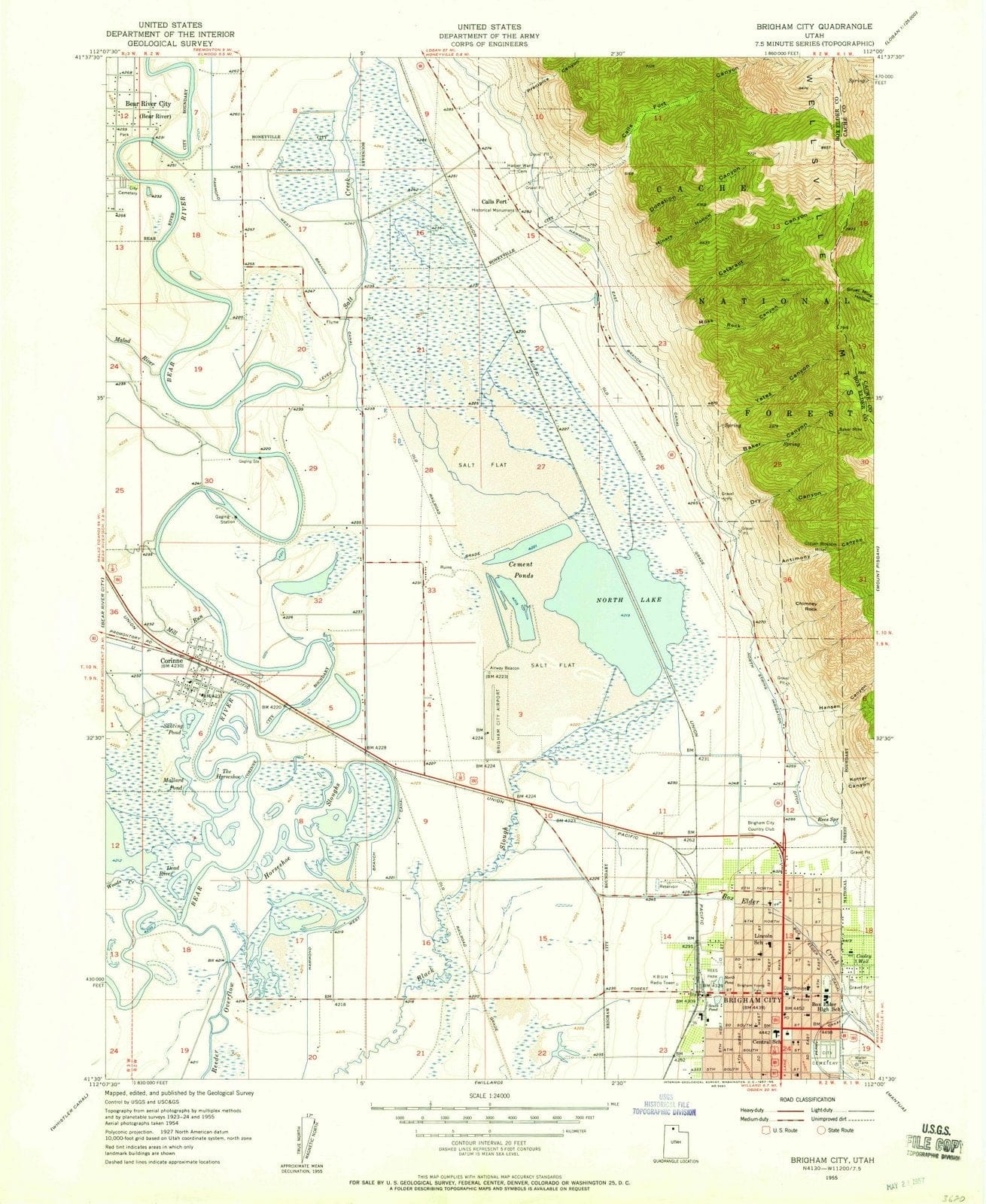 1955 Brigham City, UT - Utah - USGS Topographic Map