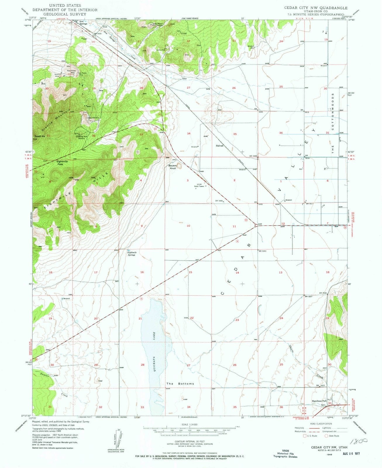 1949 Cedar City, UT - Utah - USGS Topographic Map