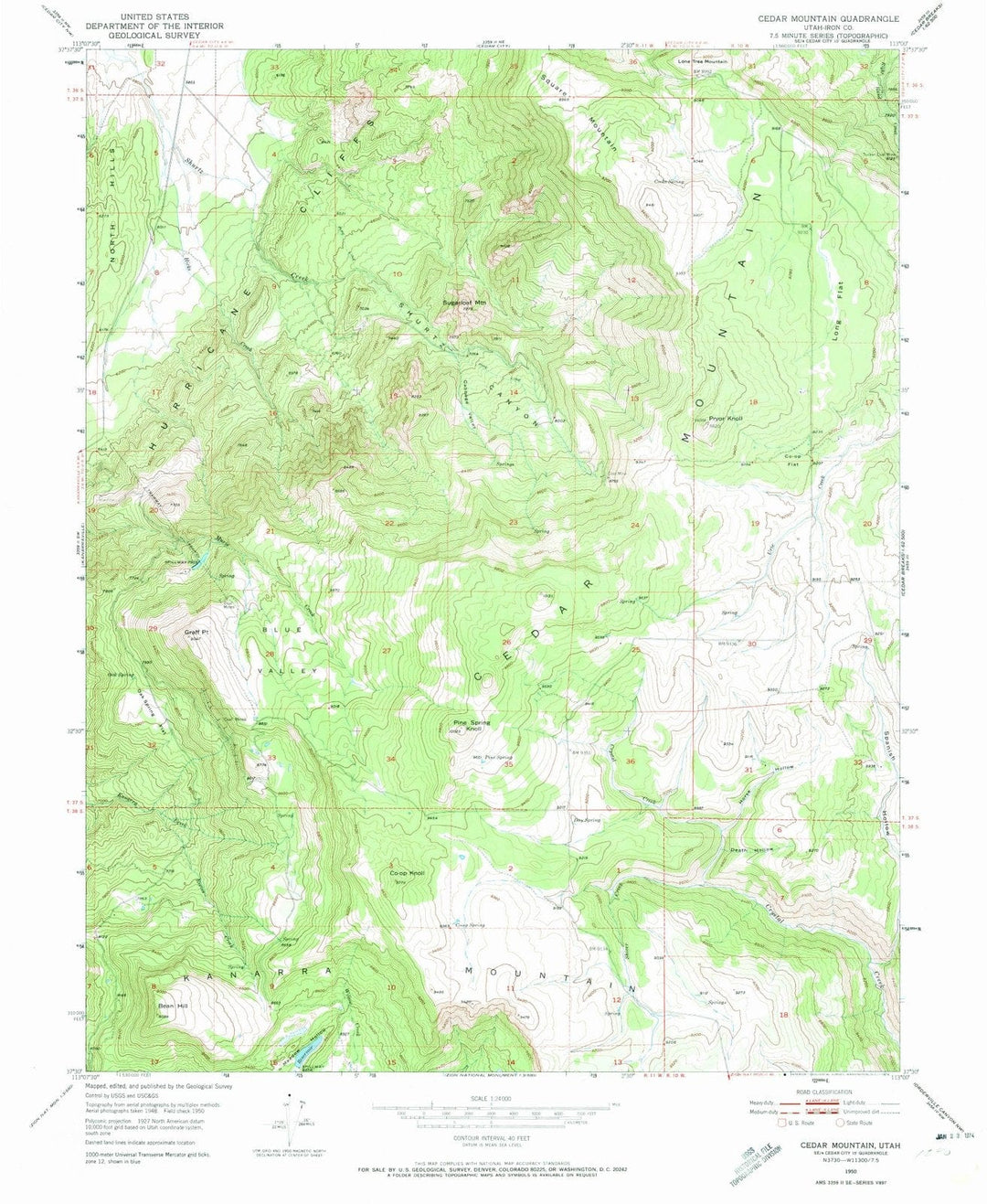 1950 Cedar Mountain, UT - Utah - USGS Topographic Map