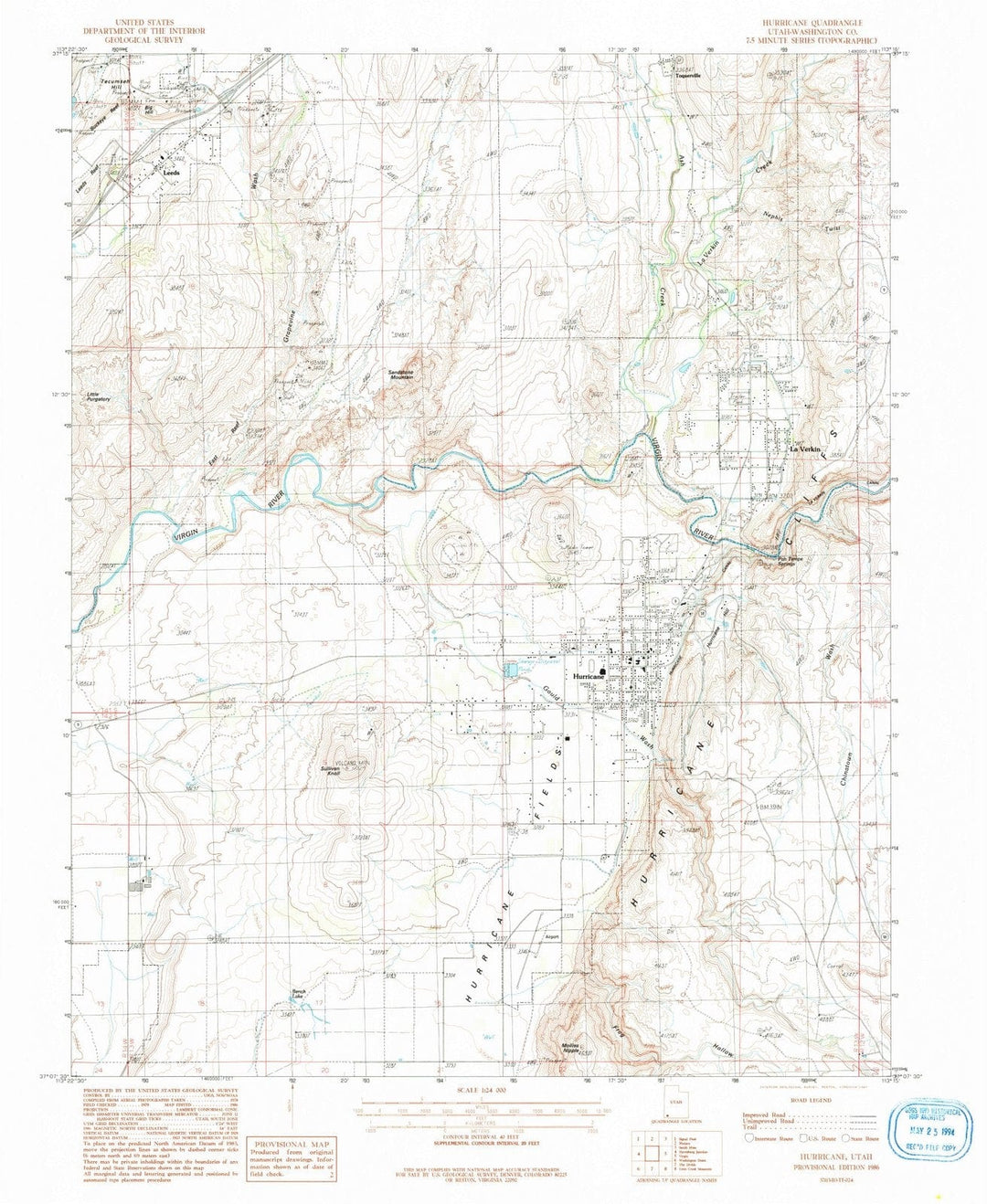 1986 Hurricane, UT - Utah - USGS Topographic Map