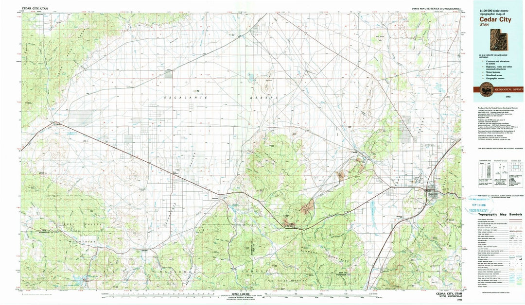 1982 Cedar City, UT - Utah - USGS Topographic Map