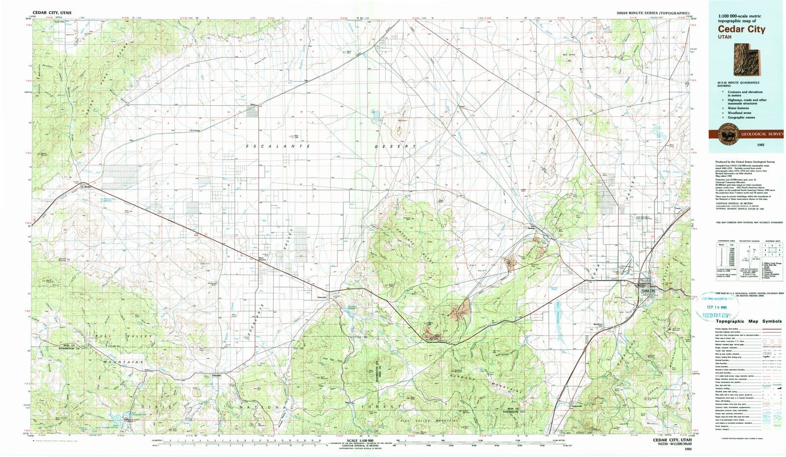 1982 Cedar City, UT - Utah - USGS Topographic Map