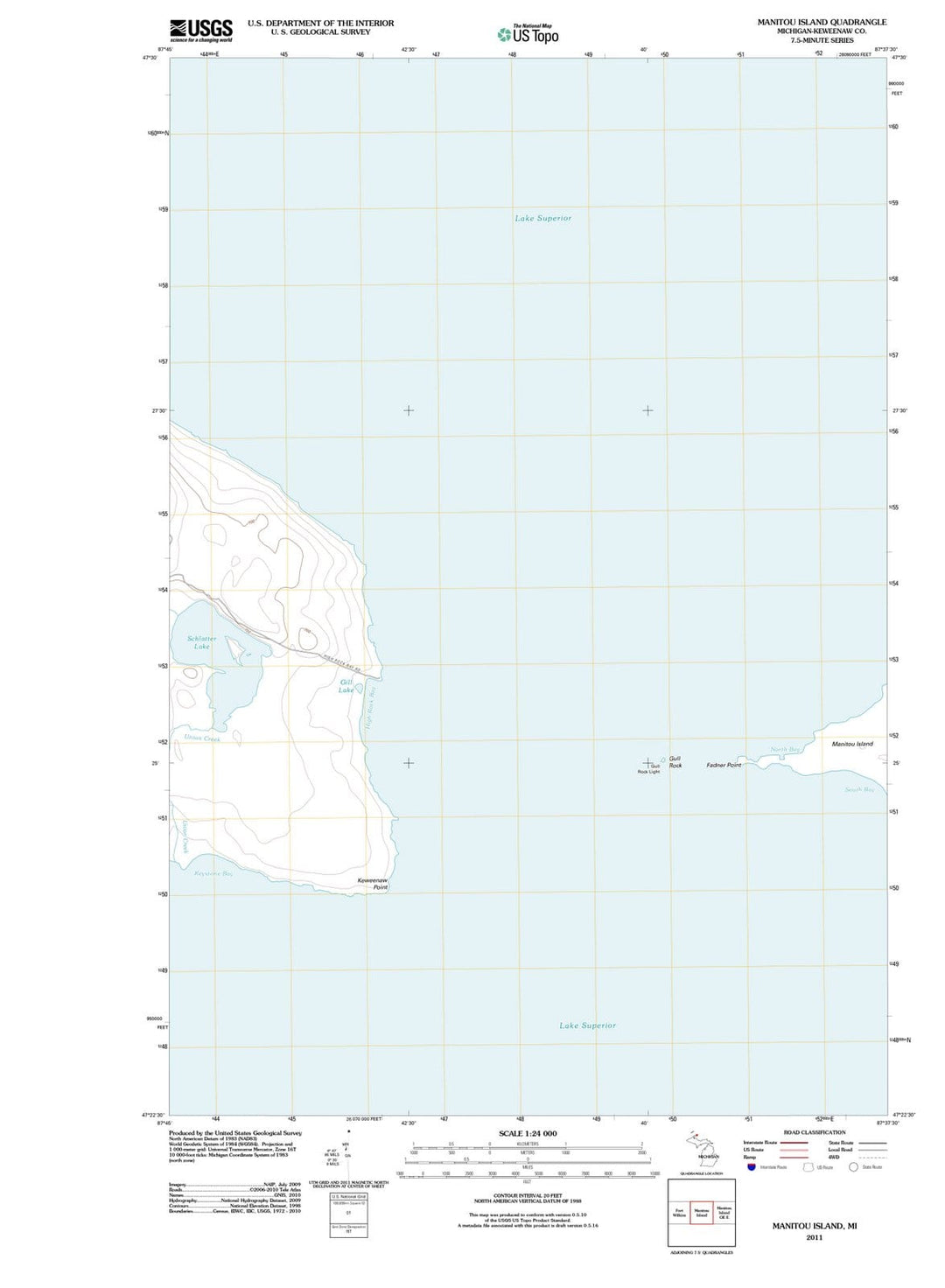 2011 Manitou Island, MI - Michigan - USGS Topographic Map