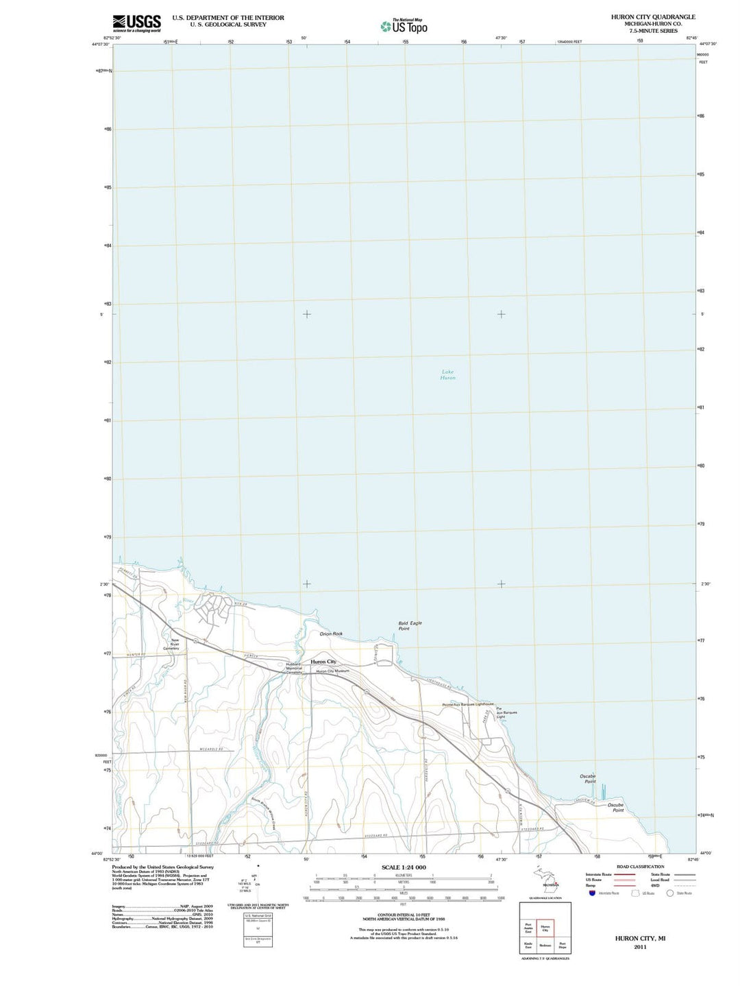 2011 Huron City, MI - Michigan - USGS Topographic Map