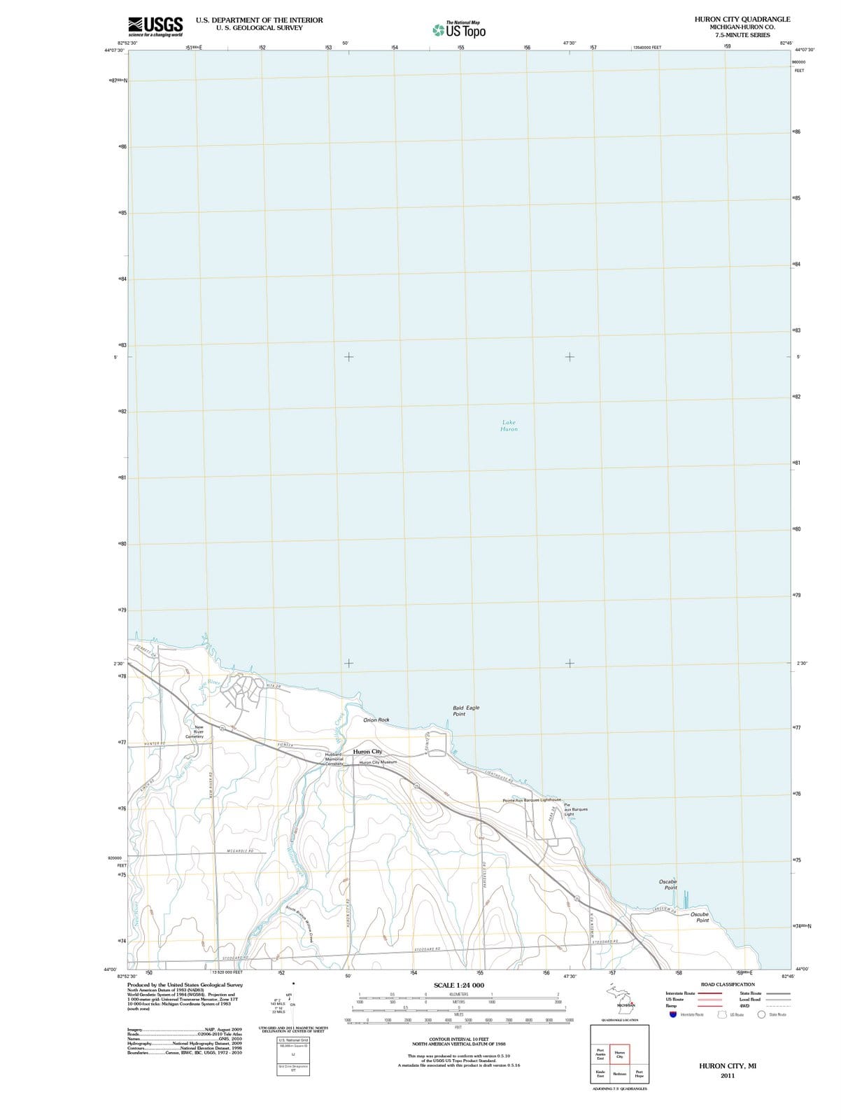 2011 Huron City, MI - Michigan - USGS Topographic Map
