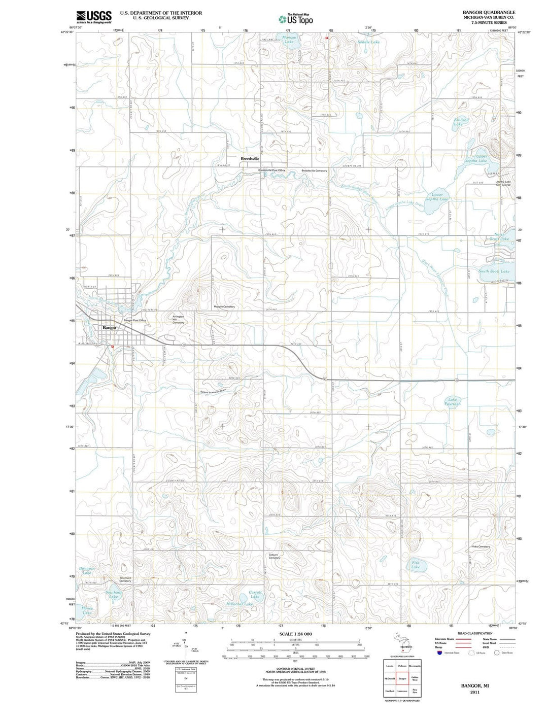2011 Bangor, MI - Michigan - USGS Topographic Map