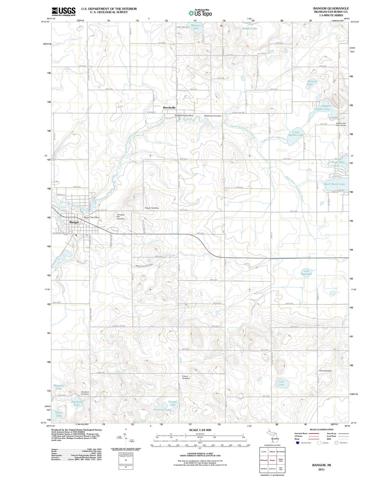 2011 Bangor, MI - Michigan - USGS Topographic Map