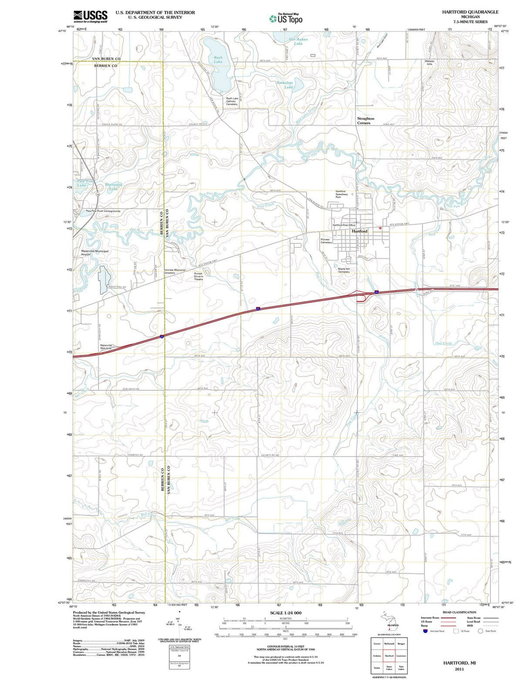 2011 Hartford, MI - Michigan - USGS Topographic Map