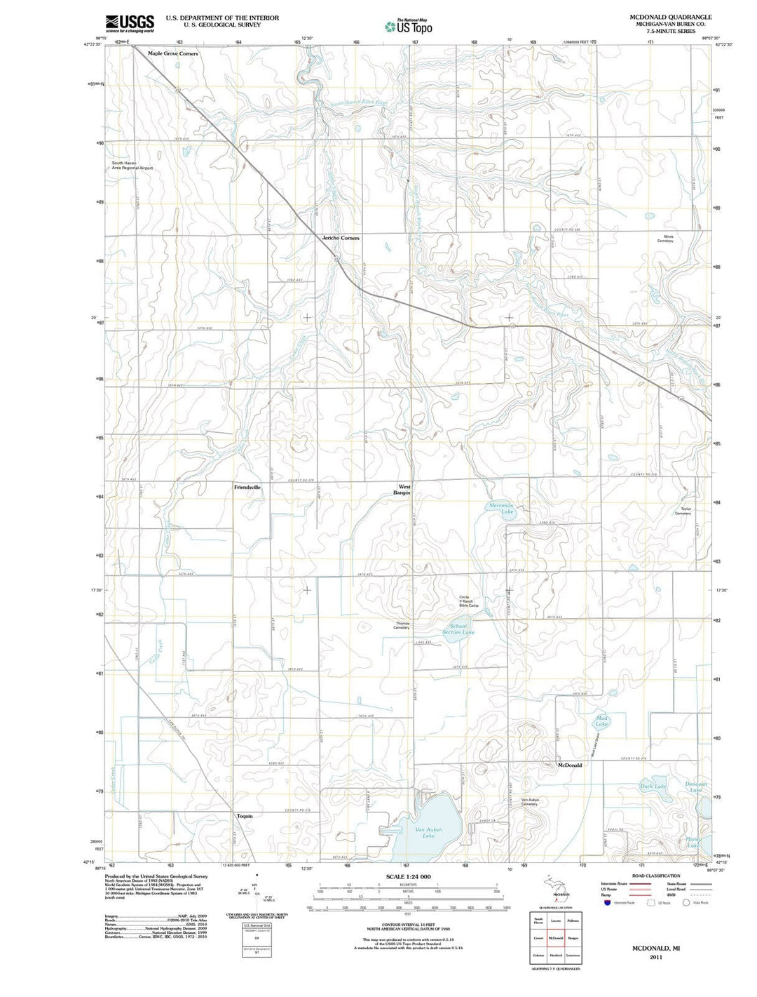 2011 McDonald, MI - Michigan - USGS Topographic Map